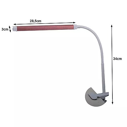 Shadowless desk lamp with cosmetic clip