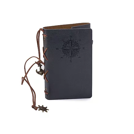 Ceļotāja piezīmju grāmata – retro dienasgrāmata, pelēka