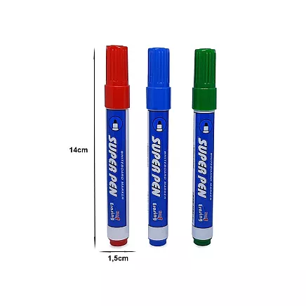 Sausās Tīrīšanas Marķieri Baltajām Tāfelēm, Komplekts 4 Krāsas: Melns, Zils, Zaļš,...