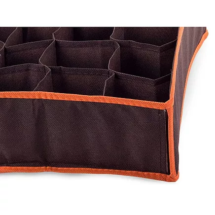 Atvilktņu organizators apakšveļai un zeķēm, 24 nodalījumi, brūns