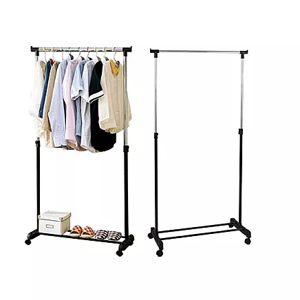 Clothes rack on wheels wardrobe stand