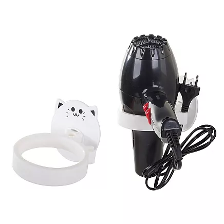 Bathroom wall-mounted hair dryer holder