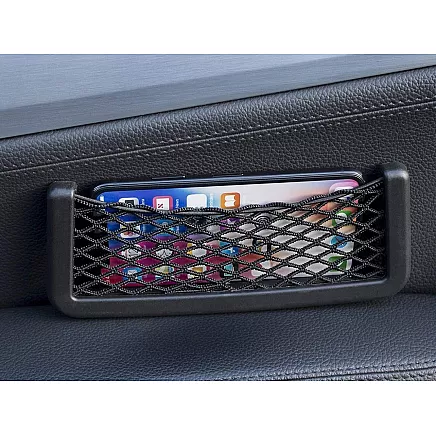 Car organiser mesh pocket for phone