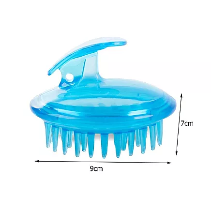 Silikona Masāžas Birste Galvas Un Ķermeņa Mazgāšanai, zils