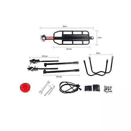 Bicycle rear rack aluminium universal 50kg