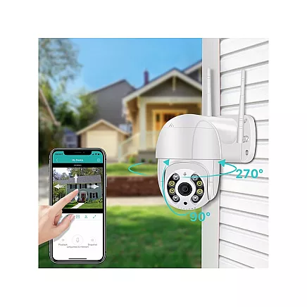 Rotējoša Āra IP WiFi Videonovērošanas Kamera ar Mikrofonu Full HD Zoom