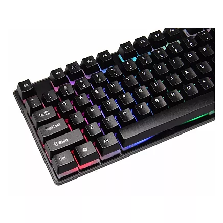 Spēļu klaviatūra ar LED apgaismojumu, melna
