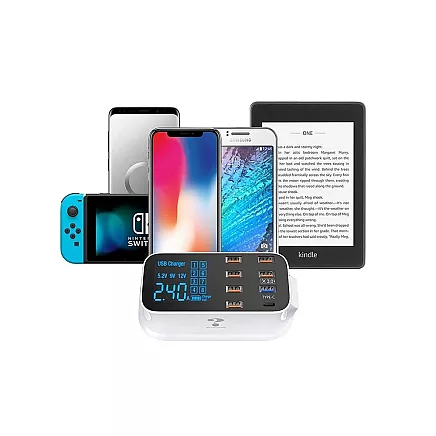 Phone charger 8 x usb qc 3.0 type c