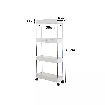 Pārvietojams plaukts uz riteņiem (ratiņi) virtuvei / vannas istabai