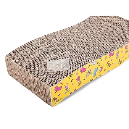 Cardboard cat scratcher horizontal wave catnip