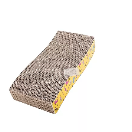Cardboard cat scratcher horizontal wave catnip