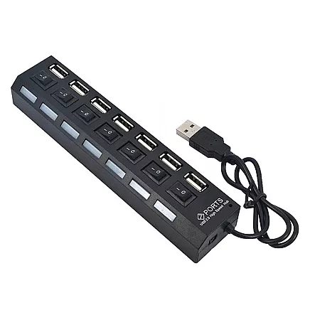 Splitter hub usb port splitter 7x usb 2.0