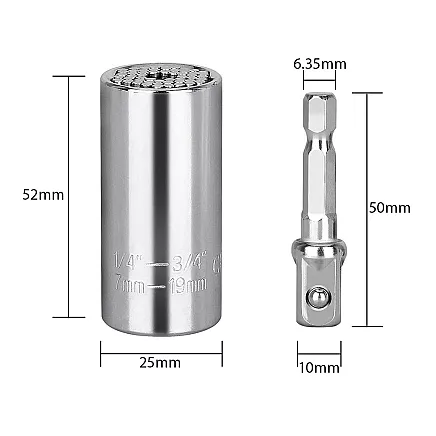 Universālā muciņa 7-19 mm ar adapteri