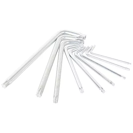 L veida TORX uzgriežņu atslēgu komplekts, sešstūra atslēgas 1,5-10, 9 gab.