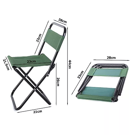 Tūrista Saliekamais Makšķerēšanas Krēsls ar Atzveltni
