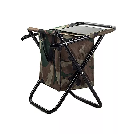 Saliekams tūrisma makšķerēšanas krēsls ar atzveltni un somu Maroka