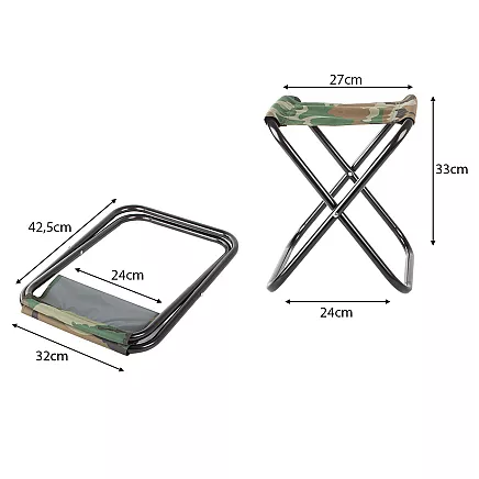 Saliekamais tūrisma makšķerēšanas krēsls