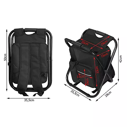 Saliekams makšķerēšanas krēsls ar mugursomu 3in1