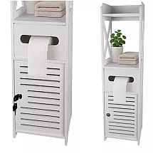 Ruhhy balts vannas istabas skapītis ar papīra turētāju