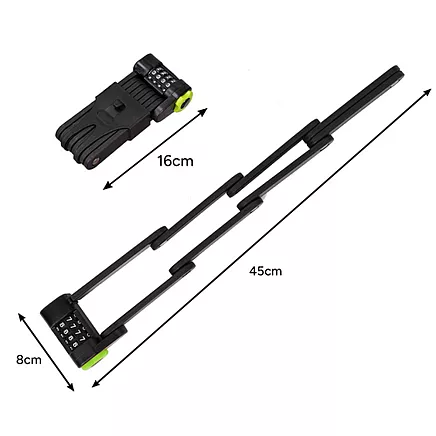 Salokāma velosipēda atslēga ar kodu, TRIZAND 25733, melna