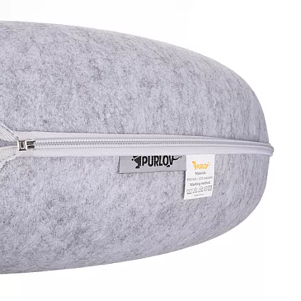 Apaļa filca kaķu guļvieta-tunelis Purlov 25810, pelēka