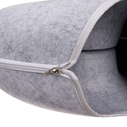 Apaļa filca kaķu guļvieta-tunelis Purlov 25810, pelēka