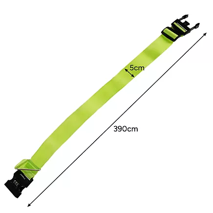 Regulējama bagāžas josta ar koda slēdzeni Trizand 25812, 3.9 m, spilgti zaļa