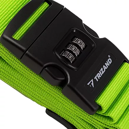 Regulējama bagāžas josta ar koda slēdzeni Trizand 25812, 3.9 m, spilgti zaļa