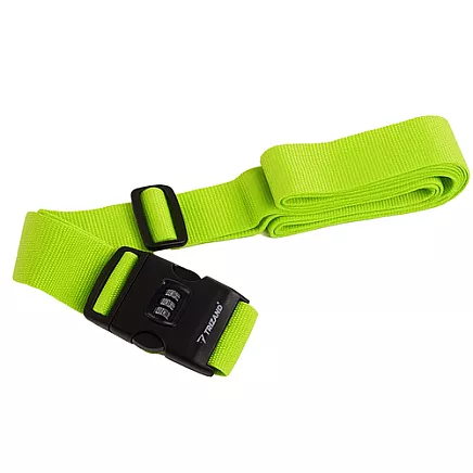 Regulējama bagāžas josta ar koda slēdzeni Trizand 25812, 3.9 m, spilgti zaļa