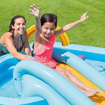 INTEX 57161 Piepūšamais ūdens rotaļu laukums Jungle ar slidkalniņu