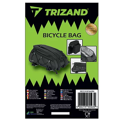Trizand 25516 velosomu komplekts bagāžniekam, ūdensizturīgs, 16 l, melns