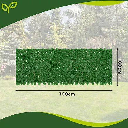 Mākslīgais dzīvžogs balkonam 3x1m Gardlov 25343, zaļš