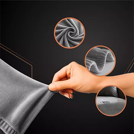 Elastīgs stūra dīvāna pārvalks Ruhhy 26037, 145-185cm, tumši pelēks