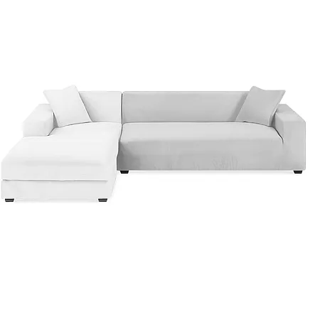 Elastīgs stūra dīvāna pārvalks Ruhhy 26035, 145-185 cm, gaiši pelēks