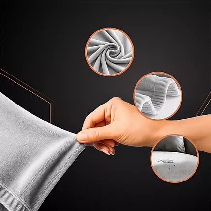 Elastīgs stūra dīvāna pārvalks Ruhhy 26035, 145-185 cm, gaiši pelēks