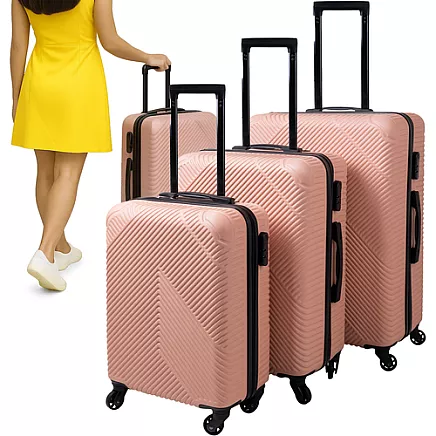 3-in-1 suitcase set - pink Trizand 26663