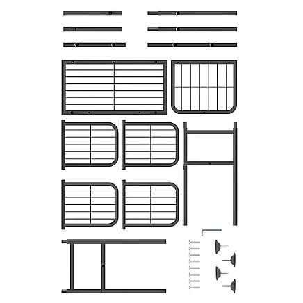 Daudzlīmeņu metāla puķu statīvs Ruhhy 26040, 106 cm, melns