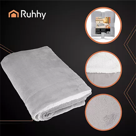 Double-sided blanket 150x200cm light gray Ruhhy 26293