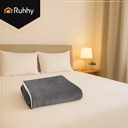 Mīksts divpusējs pleds gultas pārklājs Ruhhy 150x200 cm, tumši pelēks