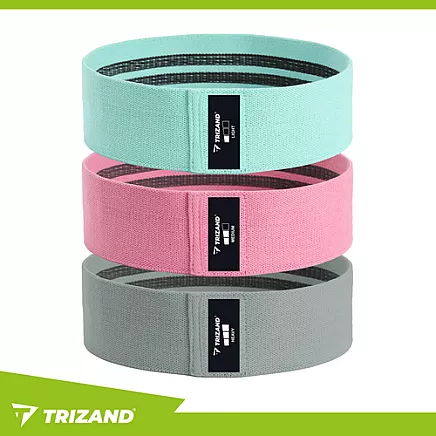 Vingrošanas gumijas komplekts Trizand 25876, 3 auduma lentes kāju un sēžas treniņiem