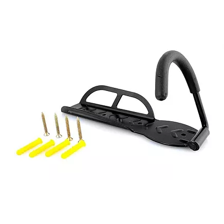 Velosipēda pakaramais pie sienas statīvs turētājs, melns