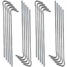 Teltu stiprinājuma naglas – tērauds, 18cm, 20 gab., sudrabs
