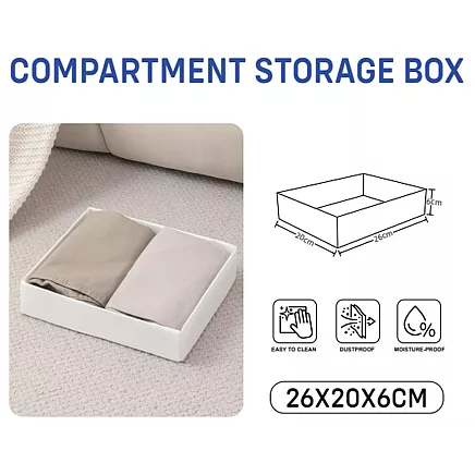 Clothes organiser underwear for wardrobe drawer white universal