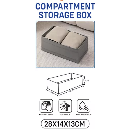 Bra organiser underwear socks clothes drawer wardrobe grey