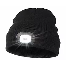 AUTUMN WINTER HAT WITH LED TORCH BLACK USB 3 LIGHT MODES