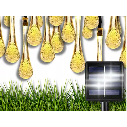 Solar lights garden icicle garland terrace balcony 20 led