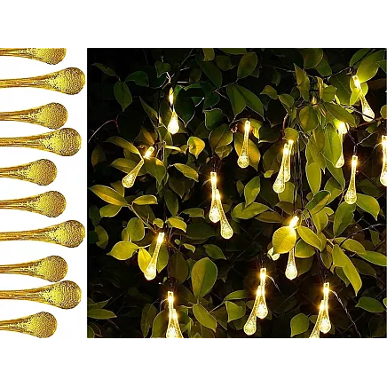 Solar lights garden icicle garland terrace balcony 20 led