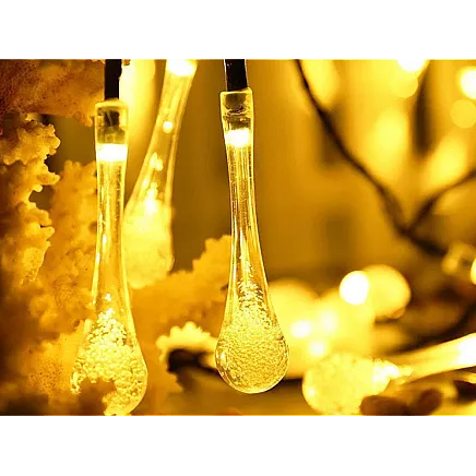 Solar lights garden icicle garland terrace balcony 50 led