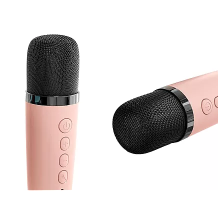 Karaoke set 2x wireless microphone portable bluetooth speaker rgb