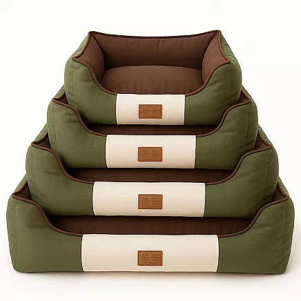 RECTANGULAR PET BED L GREEN (30)